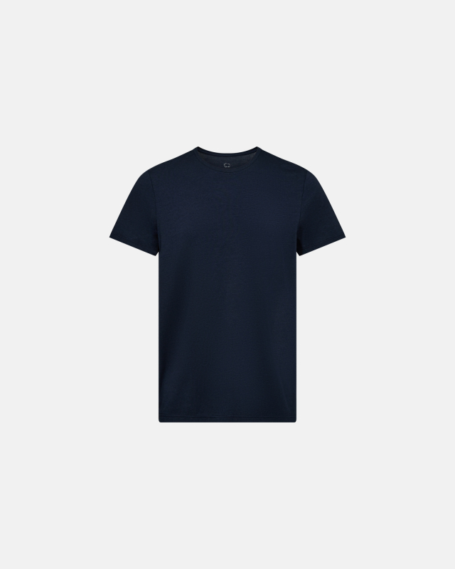 Bambus, T-Shirt Rundhals, Marineblau -Dovre