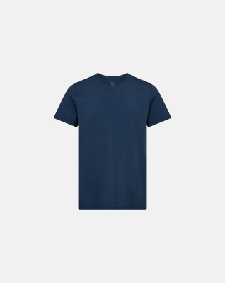 Bambus, T-Shirt Rundhals, Blau -Dovre