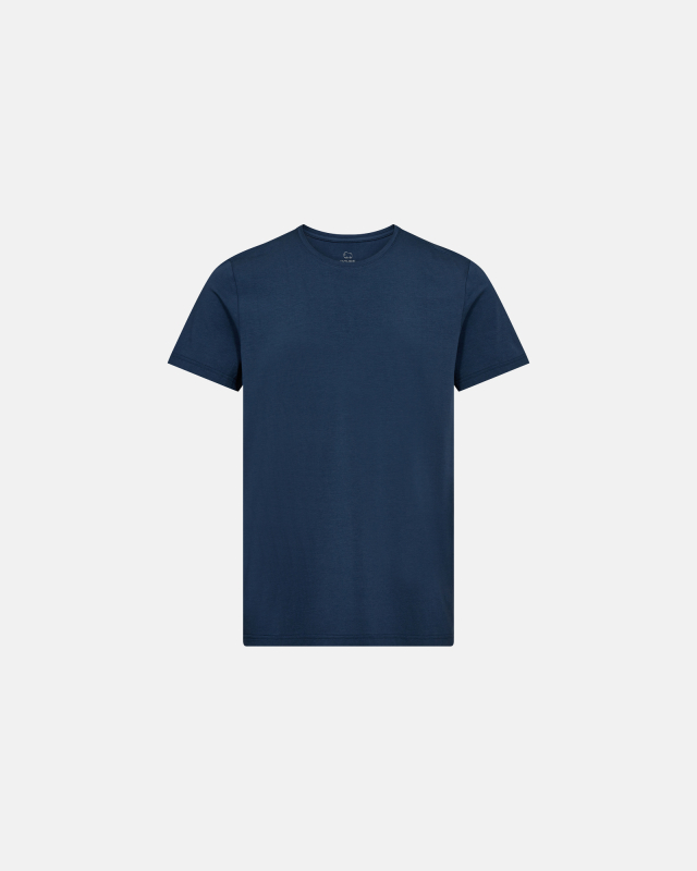 Bambus, T-Shirt Rundhals, Blau -Dovre