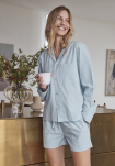 Bambus, "Seersucker" Schlafshorts, Blau -JBS of Denmark Women