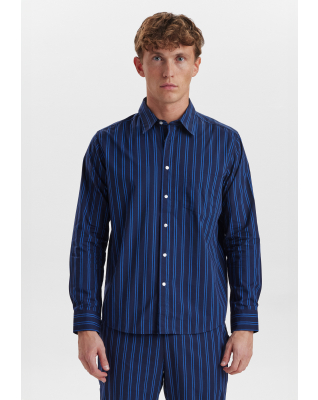 Bio-Baumwolle, Pyjamahemd, Navy -JBS of Denmark Unisex