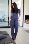 100% Bio-Baumwolle, Pyjamahose, Blau -JBS of Denmark Women