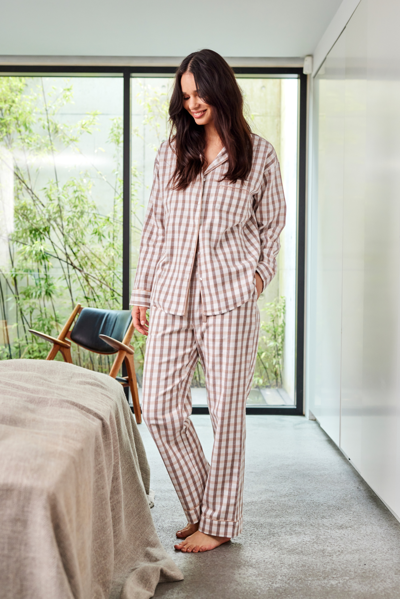 100% Bio-Baumwolle, Pyjamahemd, Braun -JBS of Denmark Women 100% Bio-Baumwolle, Pyjamahemd, Braun -JBS of Denmark Women