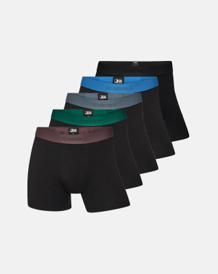 Bambusviskose, Boxers, 5-pak, Luxuriöse Geschenkbox, Schwarz -JBS