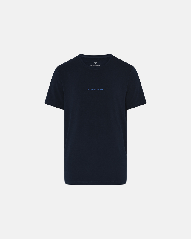 T-shirt m. Logo, Bambusviskose, Marine