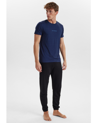Bambusviskose, T-shirt "text", Marine -JBS of Denmark Men