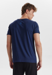 T-shirt m. Logo, Bambusviskose, Marine