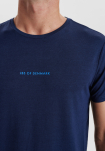 T-shirt m. Logo, Bambusviskose, Marine
