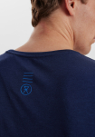 T-shirt m. Logo, Bambusviskose, Marine