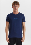T-shirt m. Logo, Bambusviskose, Marine