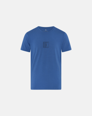 T-shirt m. Logo, Bambusviskose, Blau
