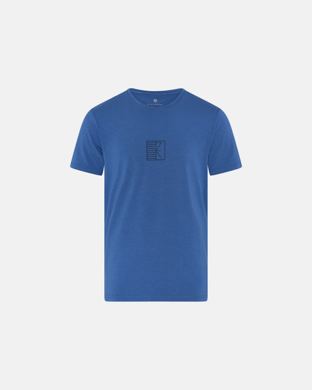 T-shirt m. Logo, Bambusviskose, Blau