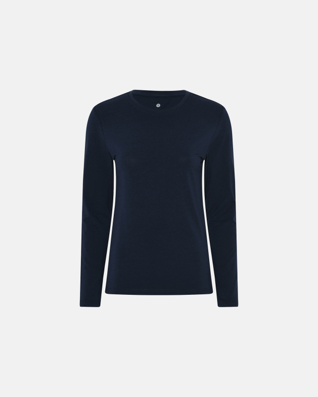 Bambus, Langärmeliges T-Shirt "slim-fit", Marine -JBS of Denmark Women