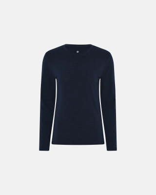 Bambus, Langärmeliges T-Shirt "slim-fit", Marine