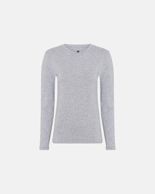 Bambus, Langärmeliges T-Shirt "slim-fit", Grau