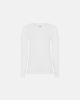 Bambus, Langärmeliges T-Shirt "slim-fit", Weiss