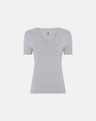 Bambus, T-Shirt v-neck "slim-fit", Grau