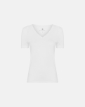 Bambus, T-Shirt v-neck "slim-fit", Weiss