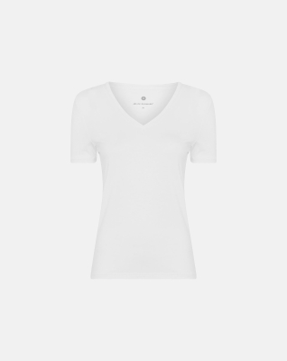 Bambus, T-Shirt v-neck "slim-fit", Weiss -JBS of Denmark Women