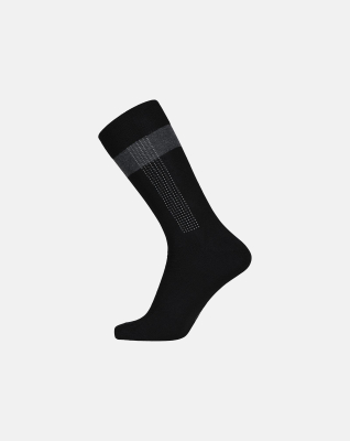 Bambusviskose, Socken, Schwarz mit Muster -Egtved