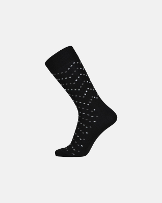 Bambusviskose, Socken, Schwarz mit Muster -Egtved