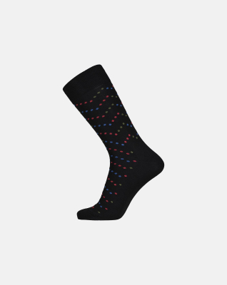 Bambusviskose, Socken, Schwarz mit Muster -Egtved