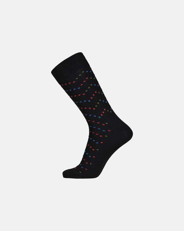 Bambusviskose, Socken, Schwarz mit Muster -Egtved