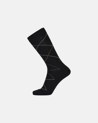 Bambusviskose, Socken, Schwarz mit Muster -Egtved