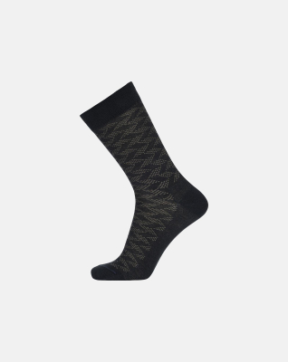Bambusviskose, Socken, Schwarz mit Muster -Egtved