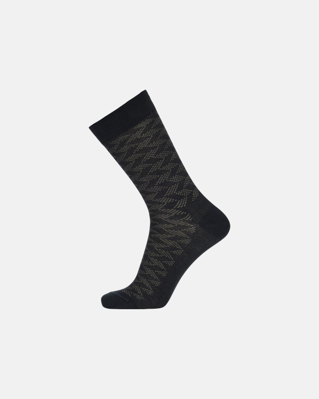 Bambusviskose, Socken, Schwarz mit Muster -Egtved