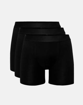 Bambus, Boxers (ekstra lang), 3-Pack, Schwarz -Resteröds