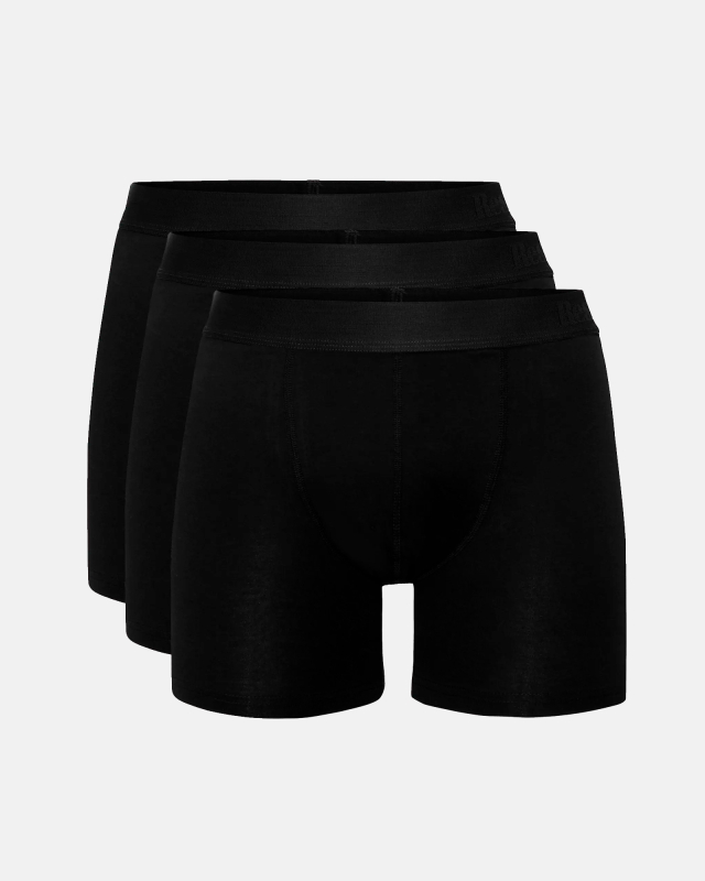 Bambus, Boxers (ekstra lang), 3-Pack, Schwarz -Resteröds