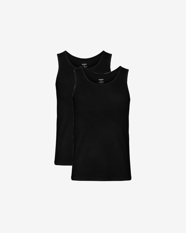 Bambus, Unterhemd Top Rib, 2-pack, Schwarz -Resteröds