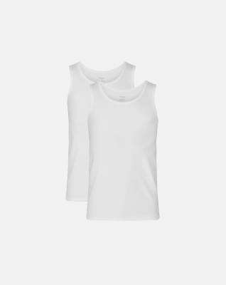 Bambus, Tanktop Rib, 2-pack, Weiß -Resteröds