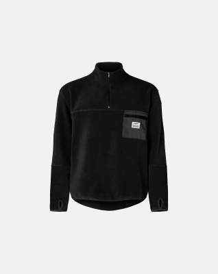 Recyceltes Polyester, Fleece, Schwarz -Resteröds