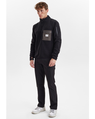 Recyceltes Polyester, Fleece, Schwarz -Resteröds