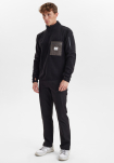 Recyceltes Polyester, Fleece, Schwarz -Resteröds