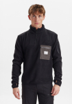 Recyceltes Polyester, Fleece, Schwarz -Resteröds