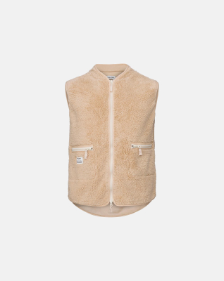Recycelte Polyester, Fleece Weste, Beige -Resteröds