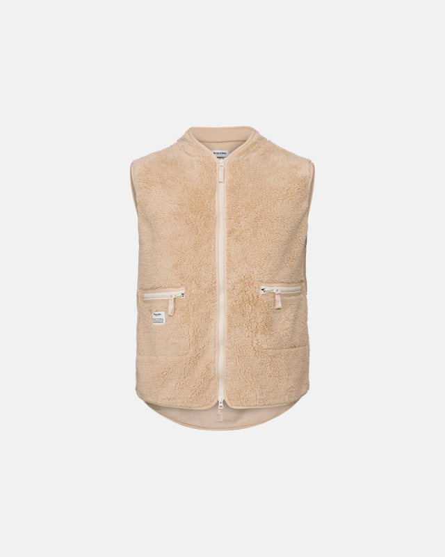 Recycelte Polyester, Fleece Weste, Beige -Resteröds