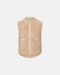 Recycelte Polyester, Fleece Weste, Beige -Resteröds