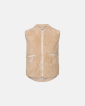 Recycelte Polyester, Fleece Weste, Beige -Resteröds