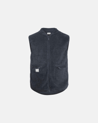 Recycelte Polyester, Fleece Weste, Marine -Resteröds