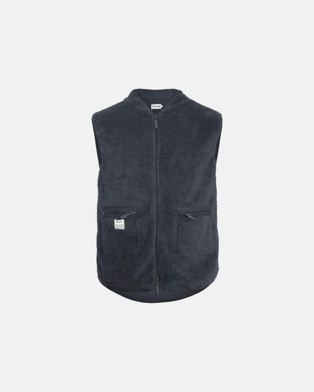 Recycelte Polyester, Fleece Weste, Marine -Resteröds