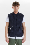 Recycelte Polyester, Fleece Weste, Marine -Resteröds