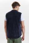 Recycelte Polyester, Fleece Weste, Marine -Resteröds