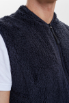 Recycelte Polyester, Fleece Weste, Marine -Resteröds