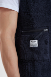 Recycelte Polyester, Fleece Weste, Marine -Resteröds