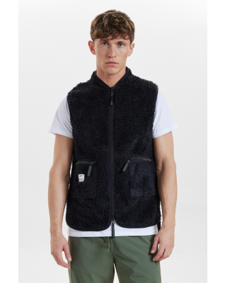 Recycelte Polyester, Fleece Weste, Schwarz -Resteröds