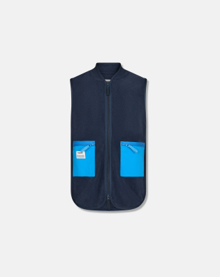 Recyceltes Polyester, Fleece Veste, Blau -Resteröds
